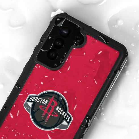 NBA Houston Rockets Distressed Galaxy S24 Waterproof Case